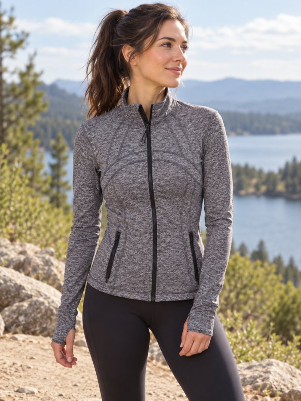 Lululemon Define Jacket Luon Heathered Black HBLK LW4557S SZ 6